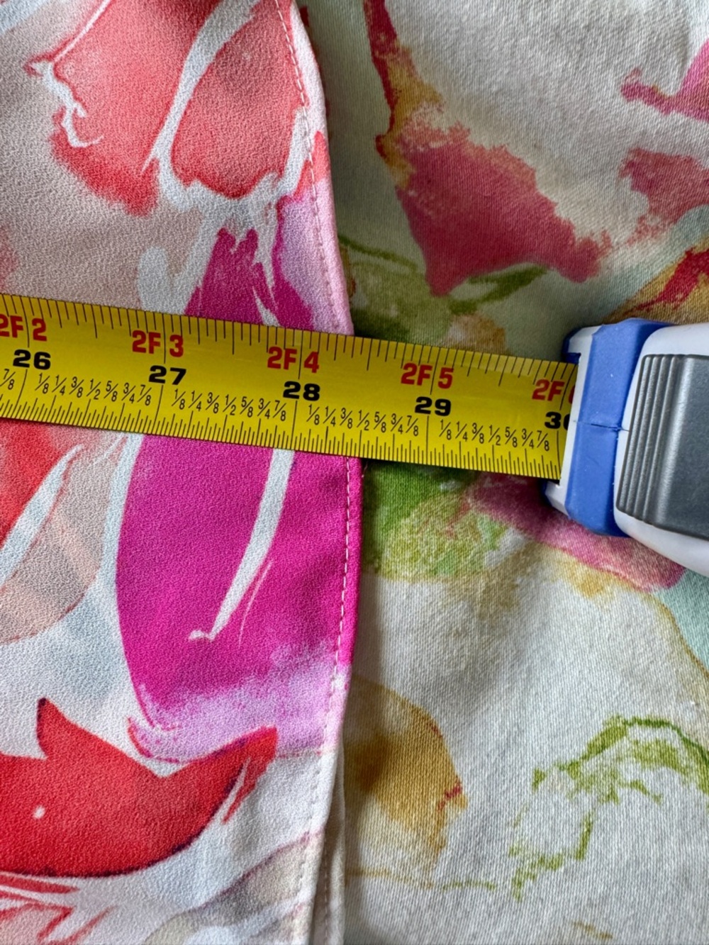 NYDJ Pintuck Floral Blouse with Pink, Coral & Teal Accents - Picture 13 of 13